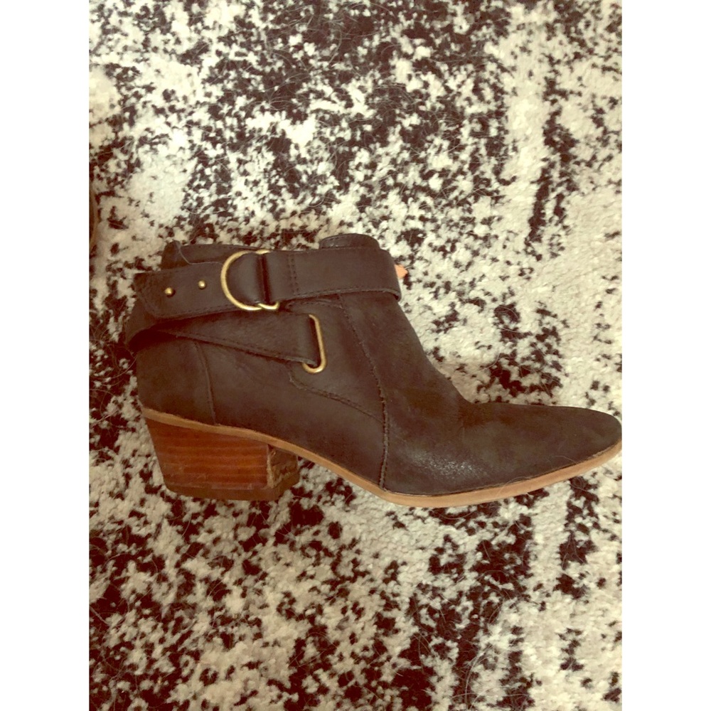Black buckle booties